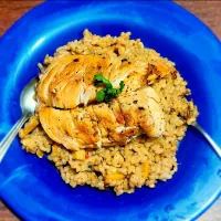 Snapdishの料理写真:Brown rice Risotto with grilled chicken breast ❤️|Natashaさん