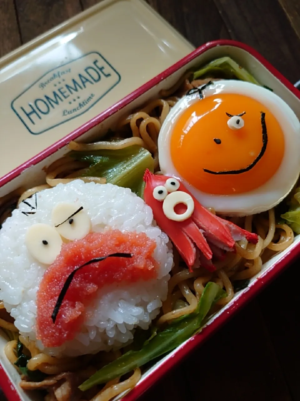 Snapdishの料理写真:漢の…妻用🍱著名なオバケ風焼きそば弁当|ᵏᵒᵘさん