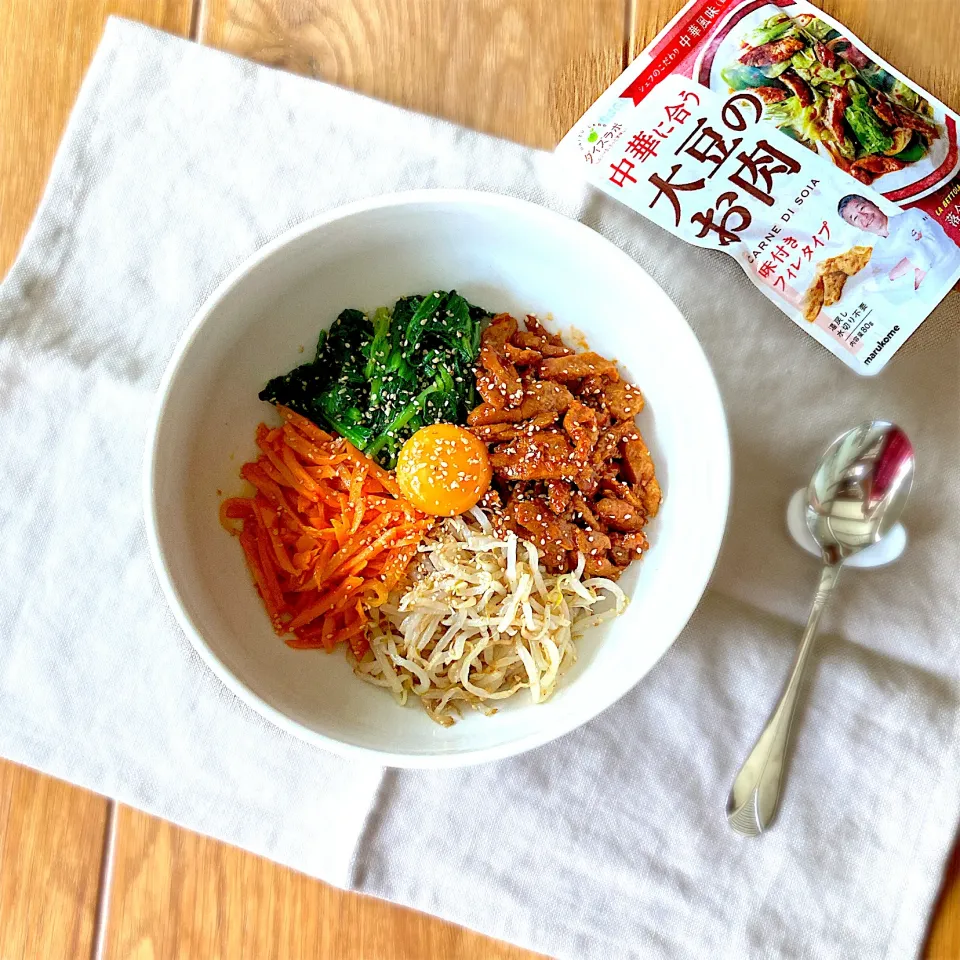 大豆のお肉でビビンパ丼|みずほさん