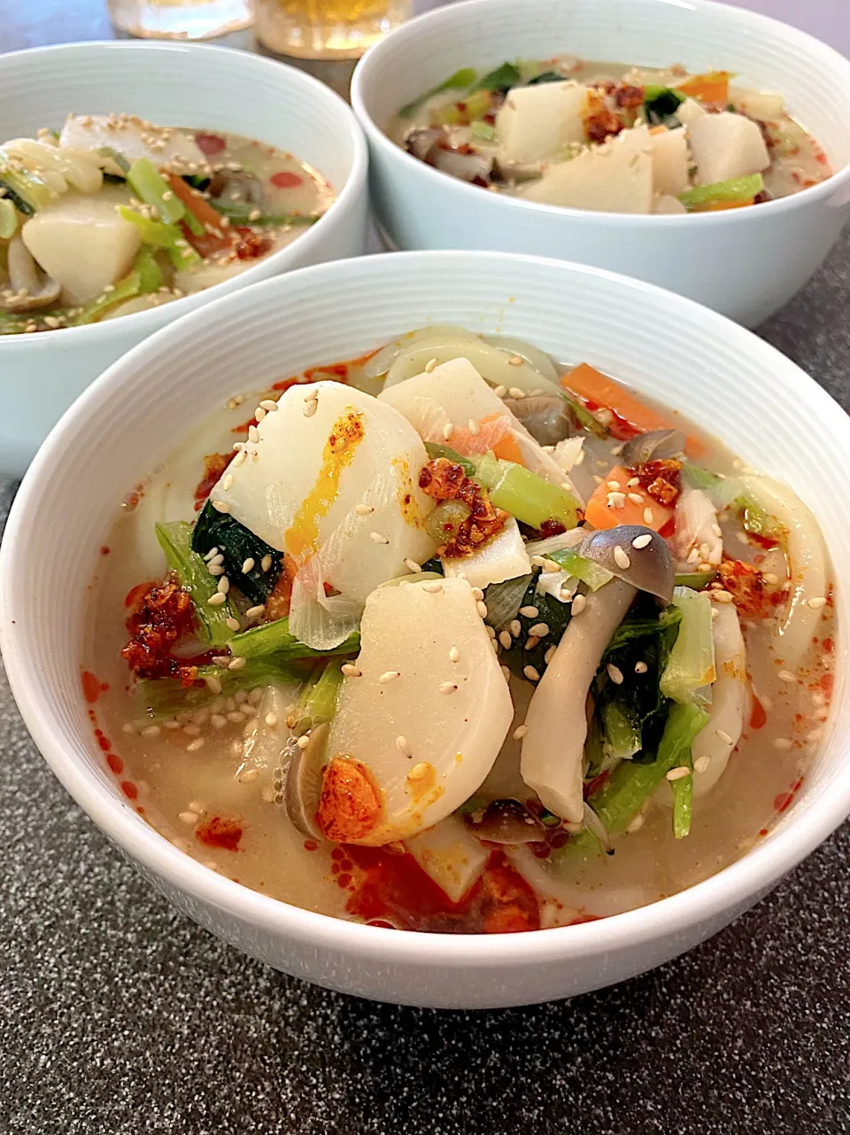 Snapdishの料理写真:野菜のごま味噌うどん|Sakikoさん