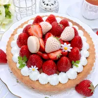 苺🍓タルト作りました(天使のいちご使用】