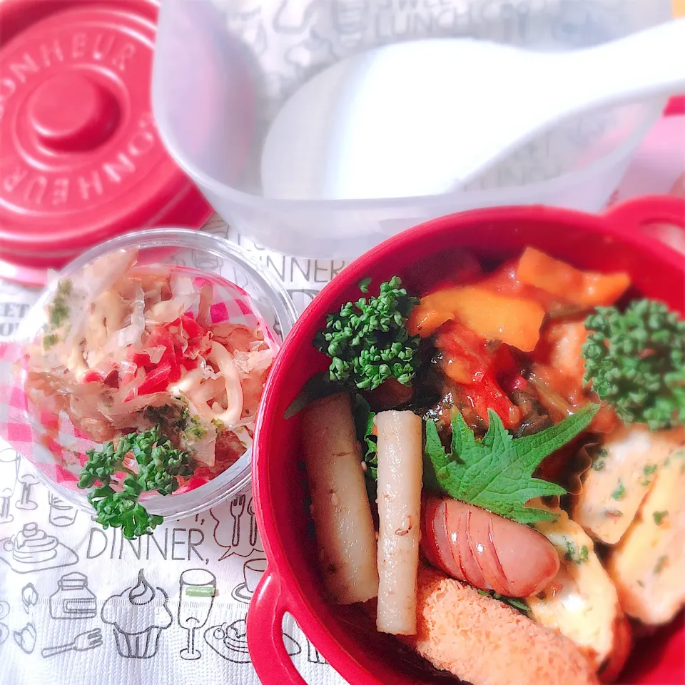 連休最終日のobento🥢出勤がめちゃ早いので夜に作り弁🍱朝炊きあがりのご飯を詰める今回のお弁当記録＊2021.5.5|ぁゃ🍃さん