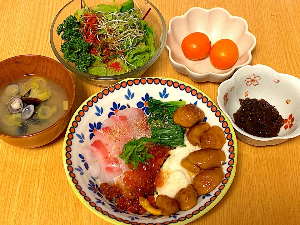 鯛といくらののっけ丼|あさみさん