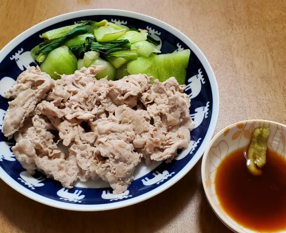 豚肉とチンゲン菜のワサビぽんしゃぶ|ナナさん