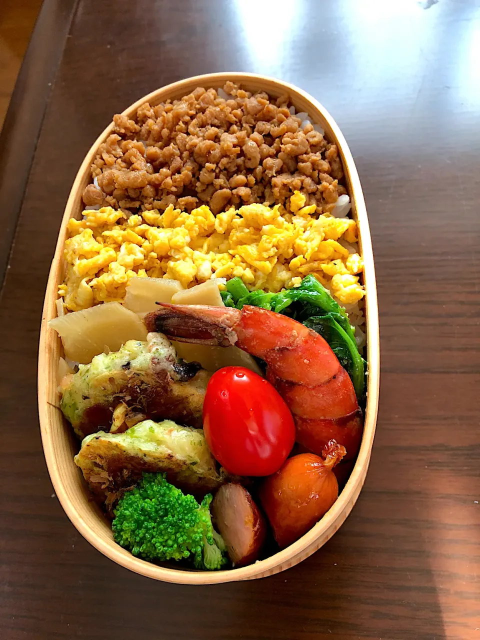 今日のお弁当#大豆ミンチで肉そぼろ風|笙　みかんさん