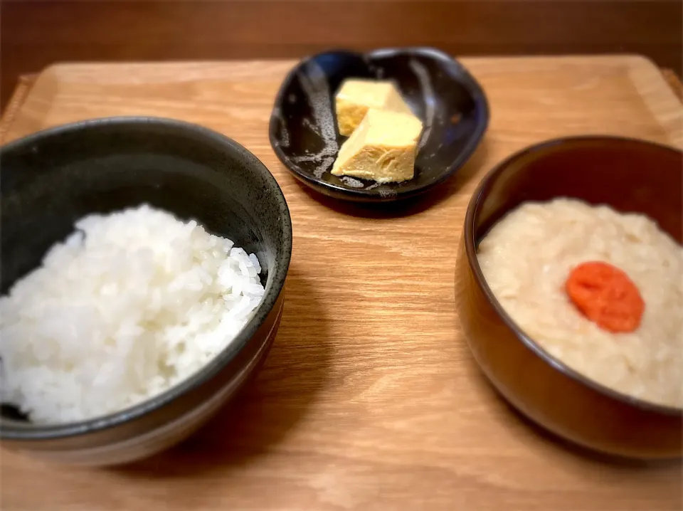 『土鍋ご飯♡長芋のすりながしと卵焼き』の朝ご飯|honey's🐝さん