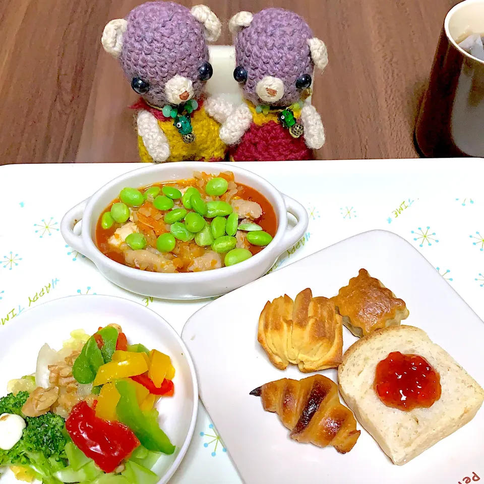 Snapdishの料理写真:朝ごぱん（╹◡╹）|chagashiさん