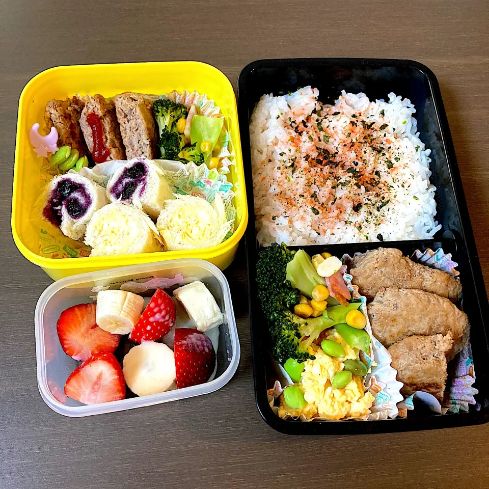 Snapdishの料理写真:夫・娘弁当|mamarunさん