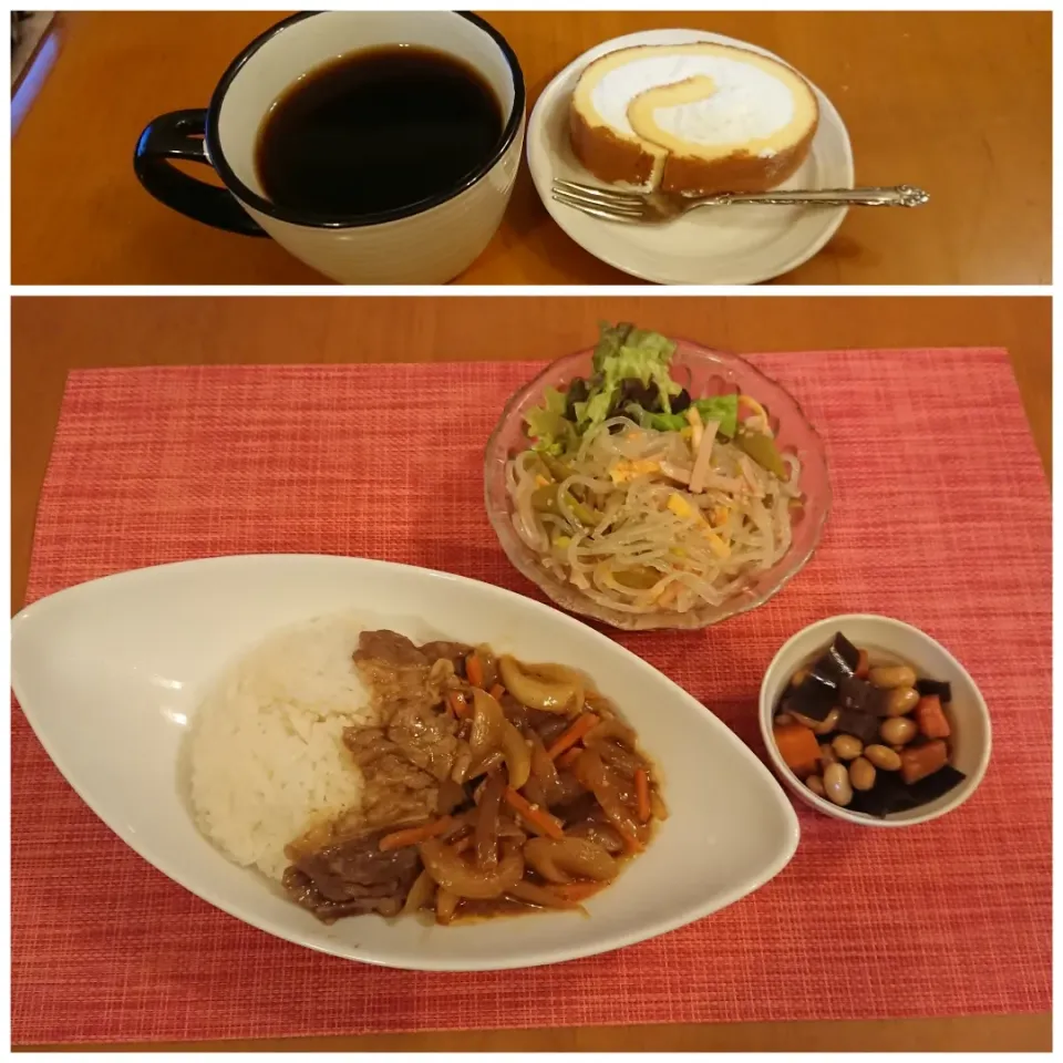 ☆プルコギ丼
☆春雨中華サラダ
☆五目豆
☆ロールケーキ☕|chikakoさん