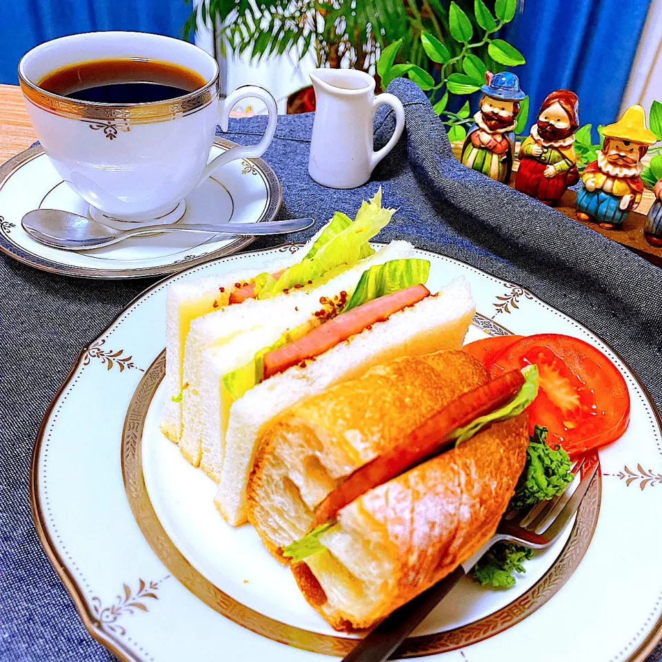 今朝はカフェ風🍞🥖サンドイッチ😋|Sの食卓さん