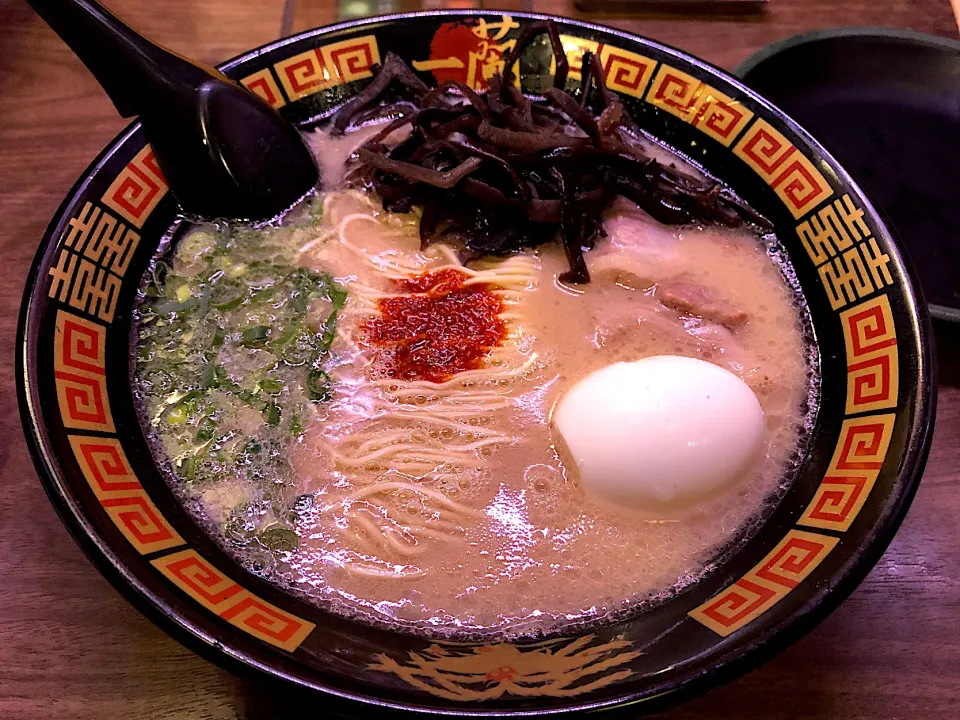 一蘭ラーメン(ゆでたまご+きくらげ追加)|しのぶさん