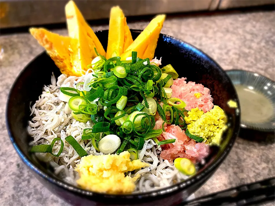 釜揚げしらす＋ネギトロ丼|古山さん