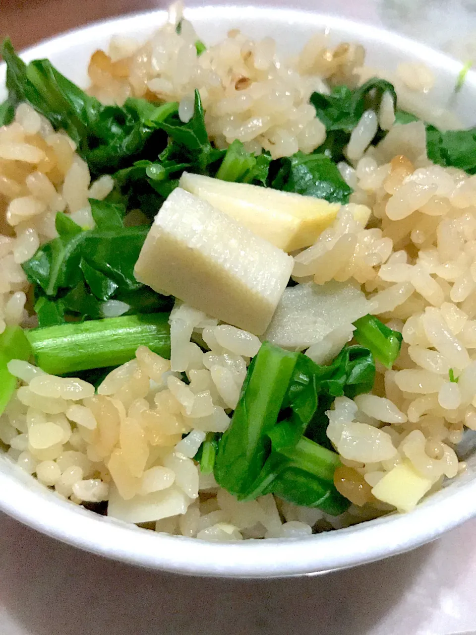 タケノコと菜の花の炊き込みご飯(ﾉ*°▽°)ﾉ|舞さん