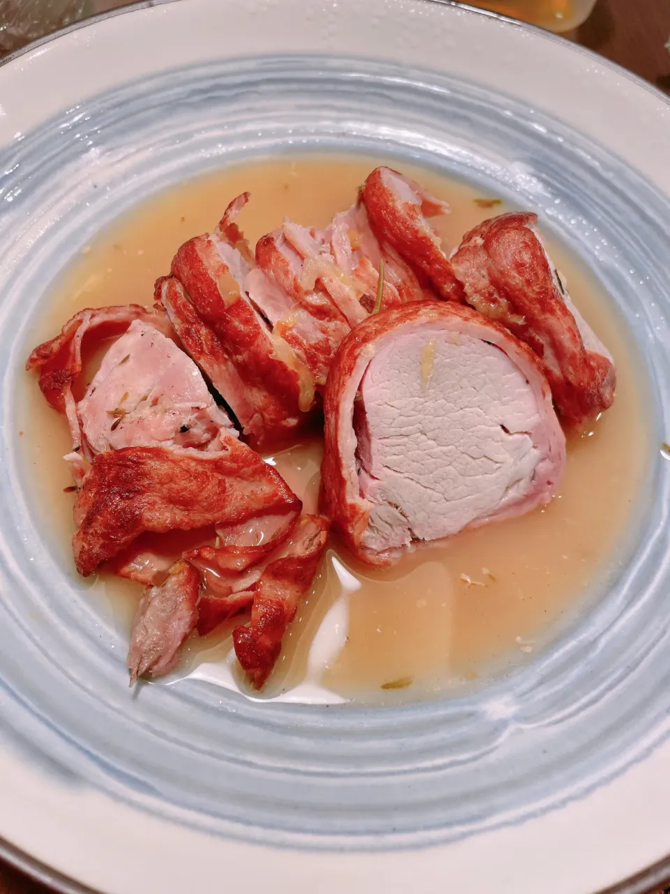 Snapdishの料理写真:Steamed pork rolled bacon seasoned with grapefruit and white wine|taka-chanさん