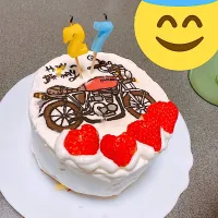 Snapdishの料理写真:バイク誕生日ケーキ💓|り なさん