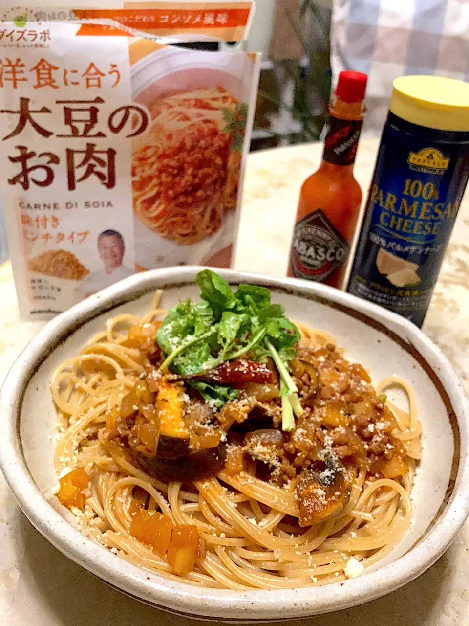 Snapdishの料理写真:大豆のお肉でヘルシーパスタ|MIEKO 沼澤三永子さん