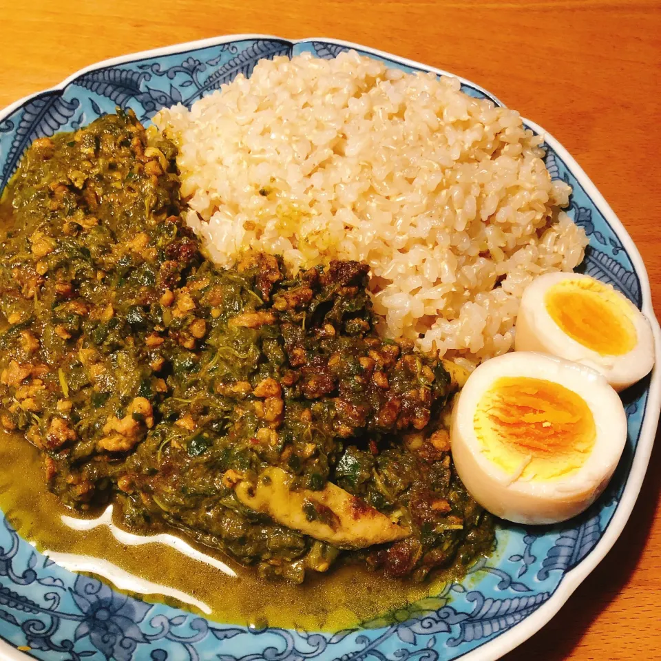 ほうれん草とトマトと大豆のお肉洋風ミンチのカレー|角康広さん