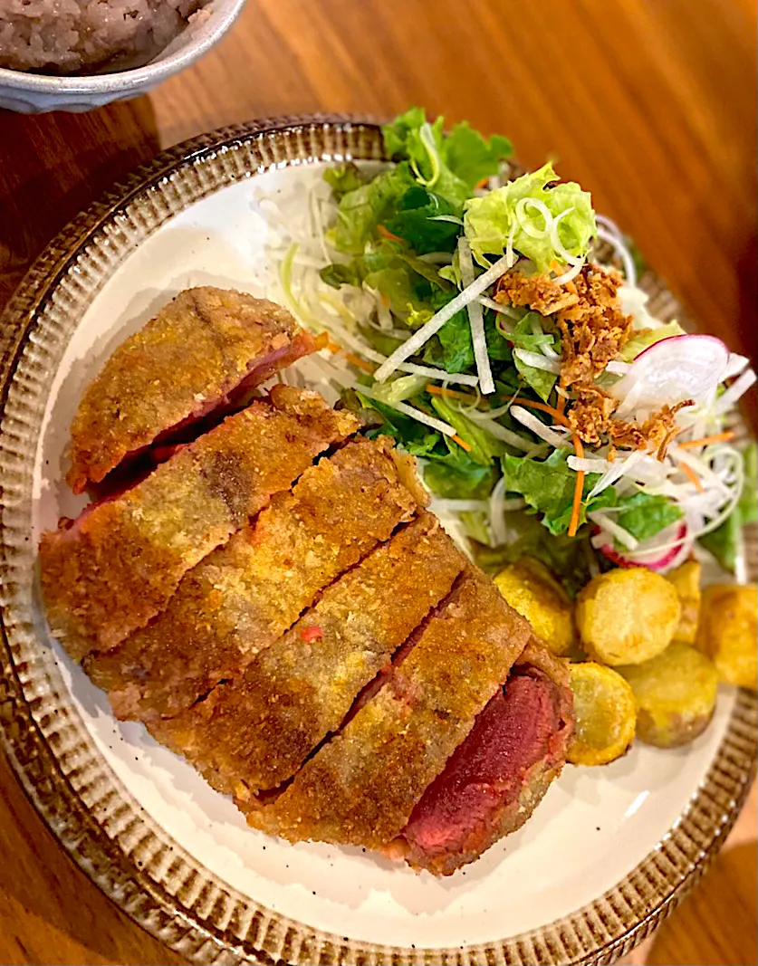 ミスジで初の牛カツ|ふくすけ食堂さん