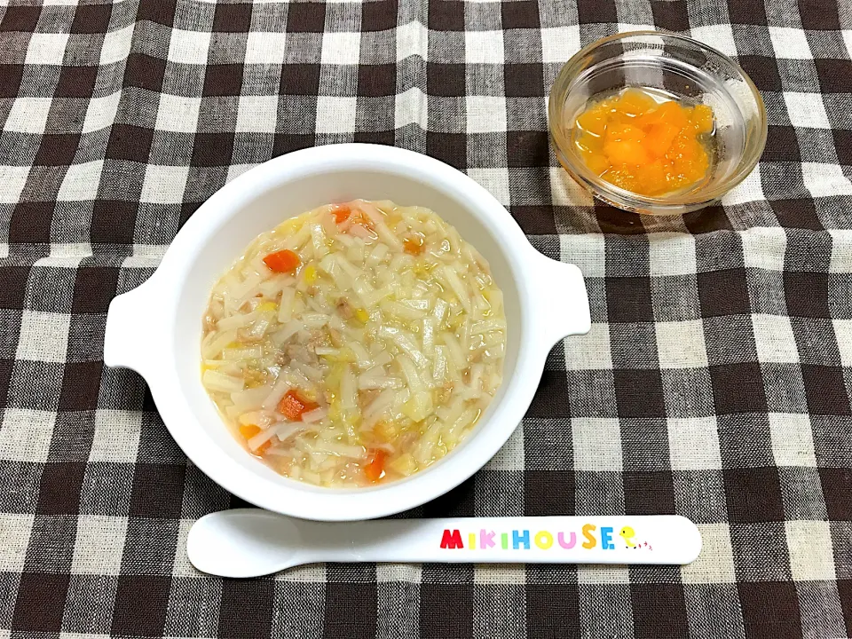 【離乳食】ツナと野菜のうどん、メロン|sayaさん