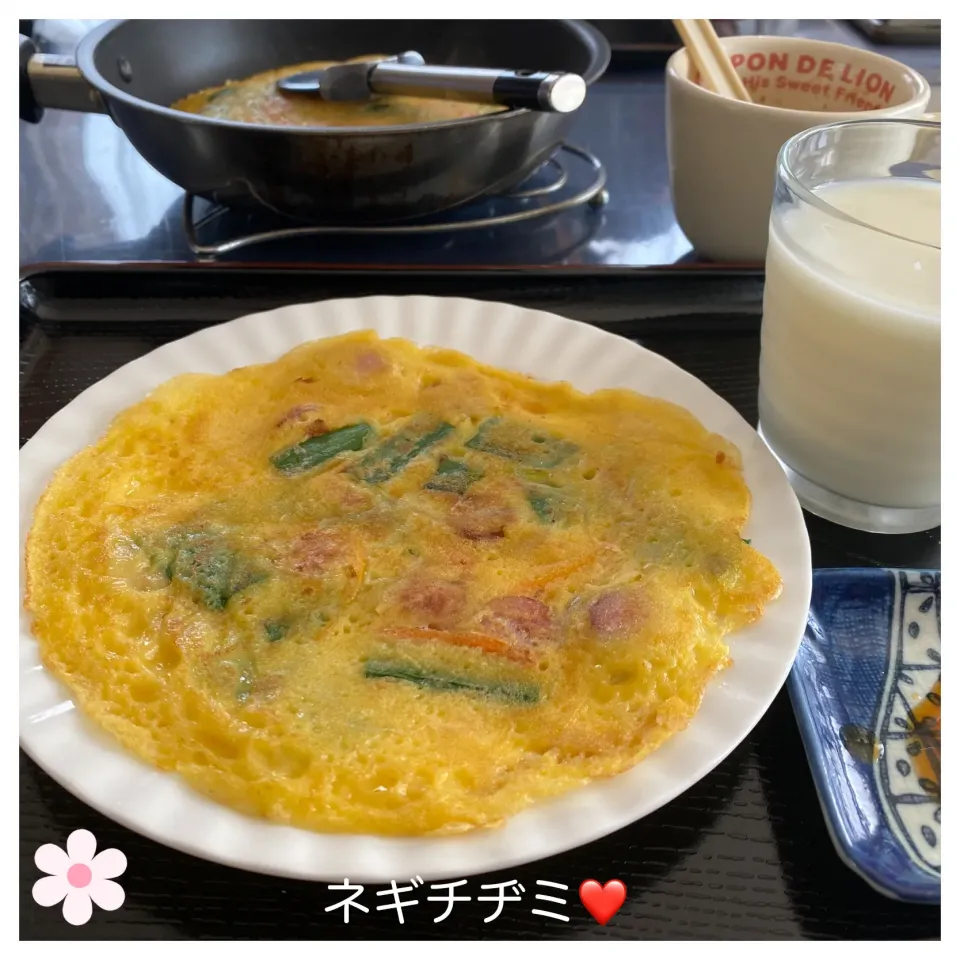 Snapdishの料理写真:ネギチヂミ❤️|いのっちさん