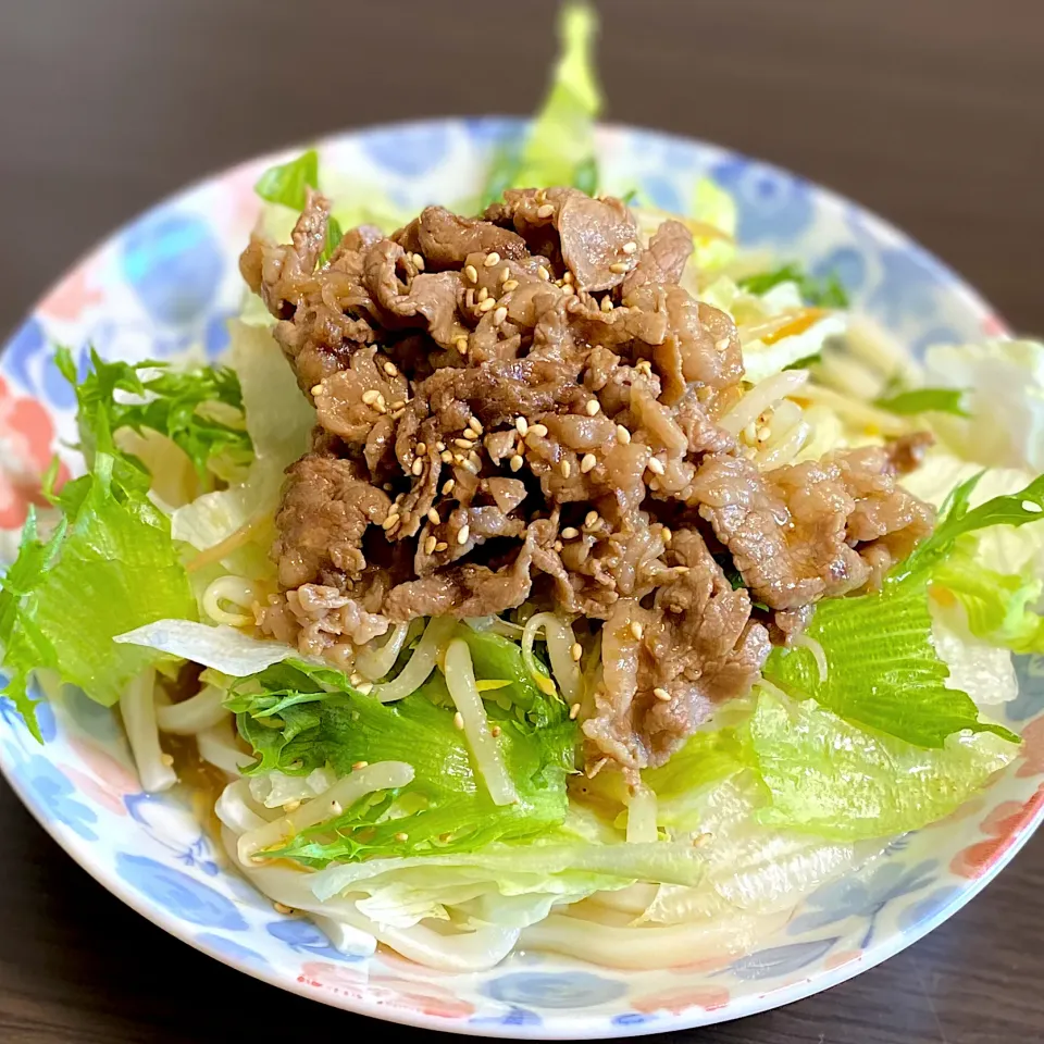 キンパのお肉で冷やしうどん|ちぐあささん