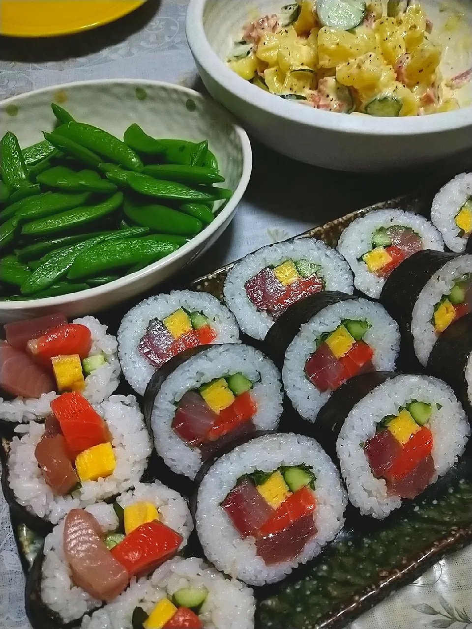 海鮮巻・ポテトサラダ
我が家で収穫スナップエンドウ|cheryl_tasteさん