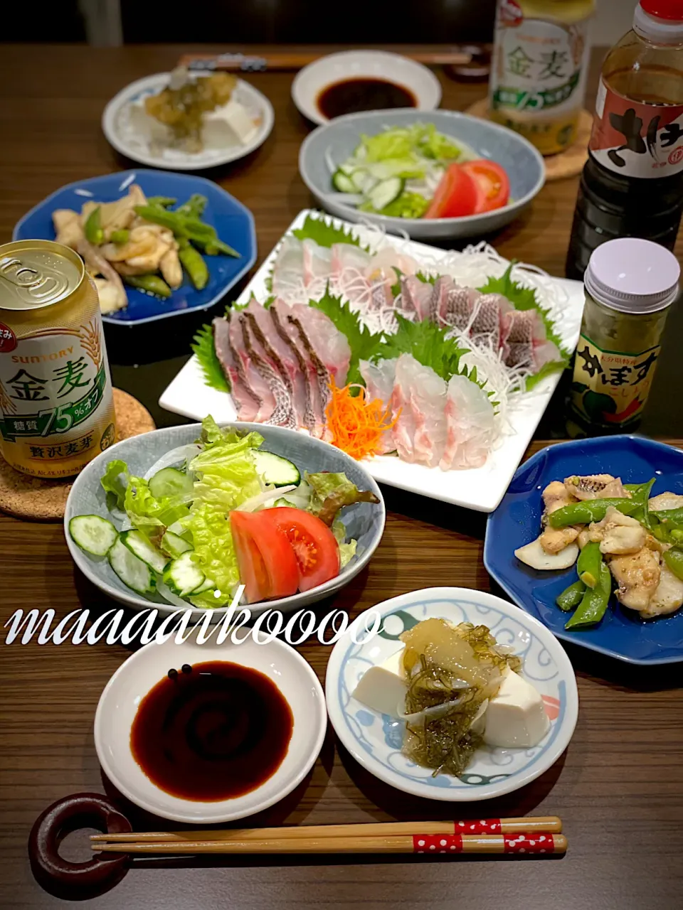 お刺身晩ごはん🐟❤️|マイコさん