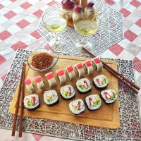 Kimbap Sushi🍣 Roll with a toast of Rakia🥂|Rhaya Gjynn Marchevskiさん