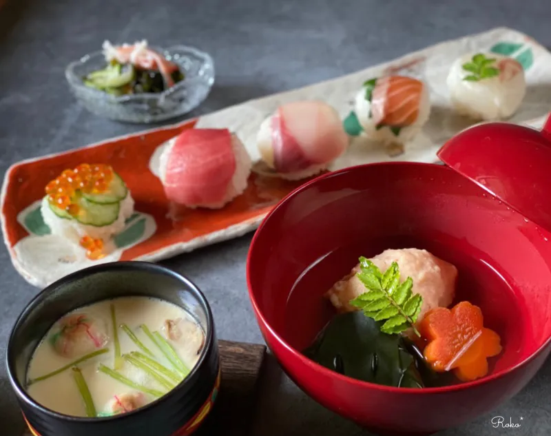 母の日のご飯🍚手毬寿司🍣|roko*さん