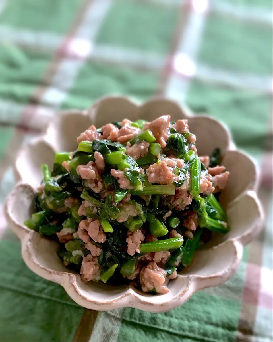 のらぼう菜のひき肉あん炒め|＊Aloha＊さん