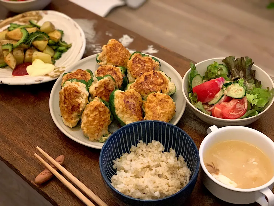 はんぺんと鶏肉でピーマンの肉詰め|takosさん