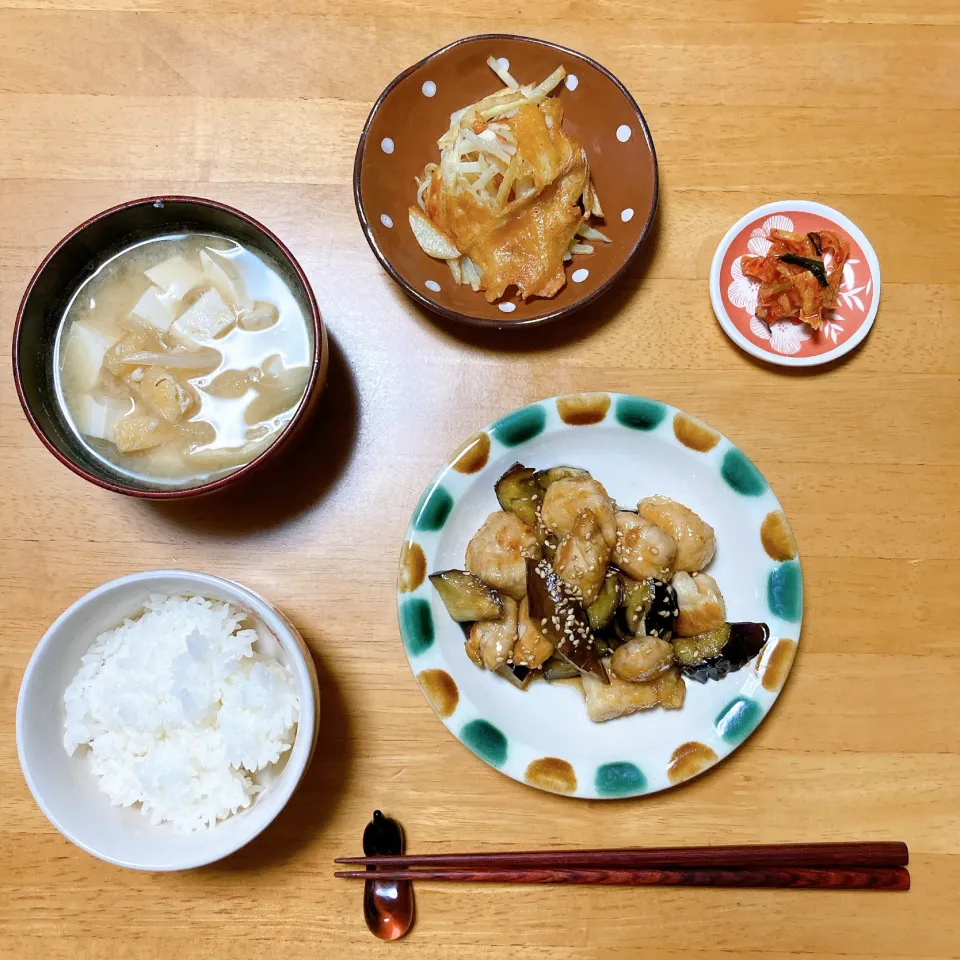 鶏ささみと茄子の甘酢炒め🍆|ちゃみこさん