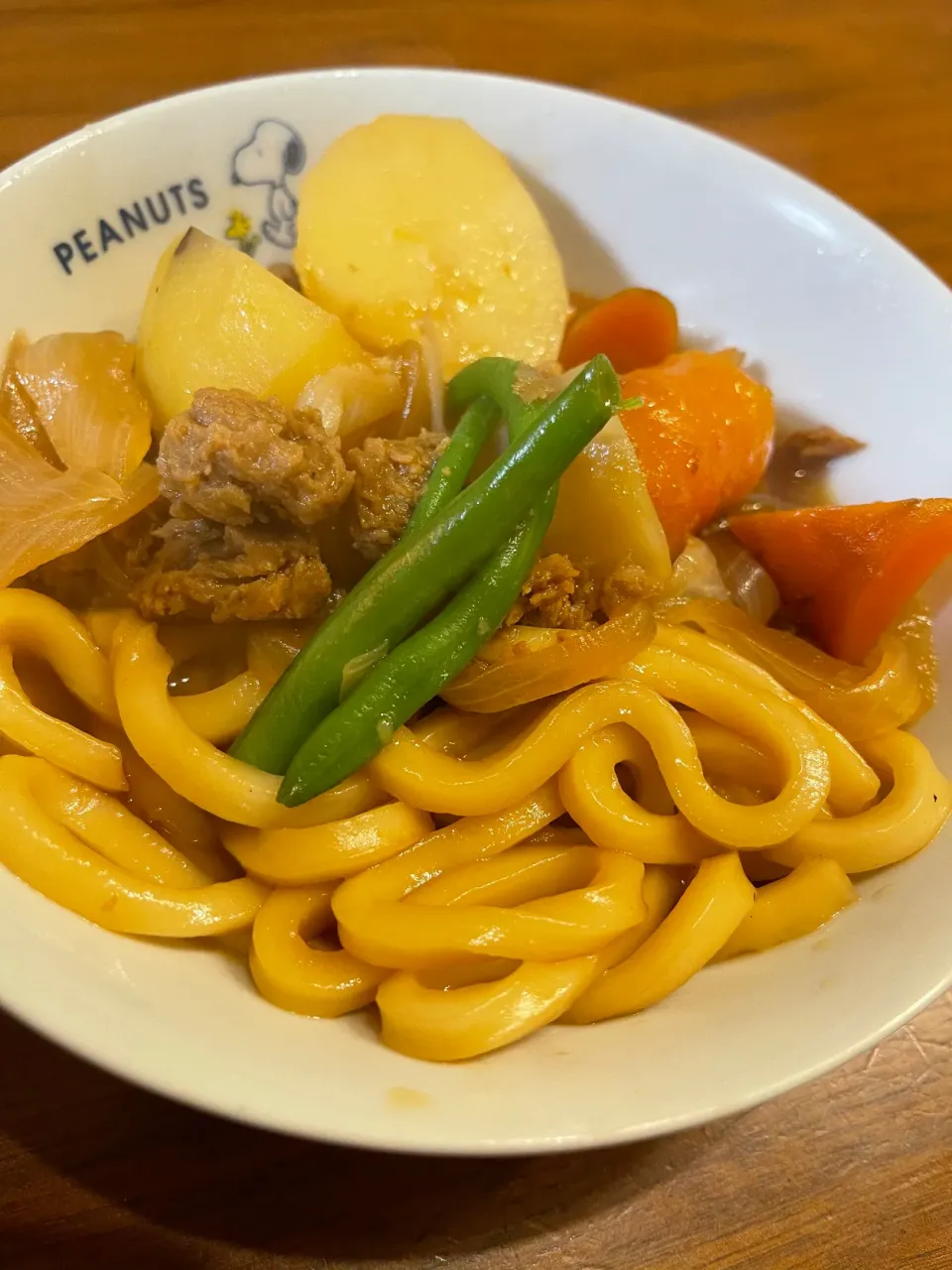 大豆のお肉で肉じゃがうどん|ゆういんしゅさん