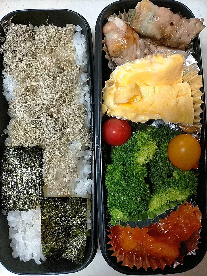 エビチリ弁当
★オクラ肉巻き
★チーズ入り卵焼き|芽亜里さん