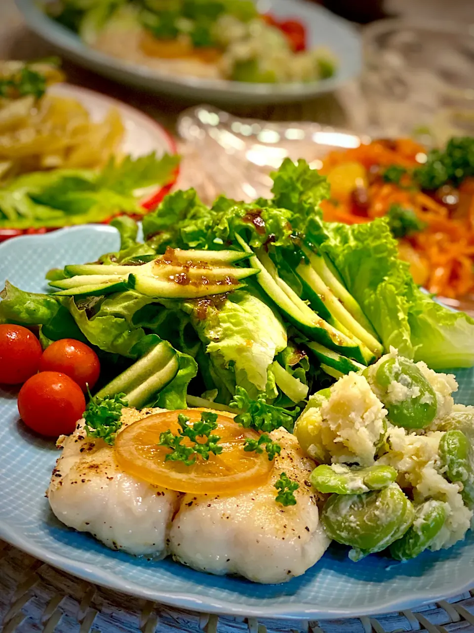 白身魚のムニエル✨そら豆のポテトまみれ添え😋|paaruさん