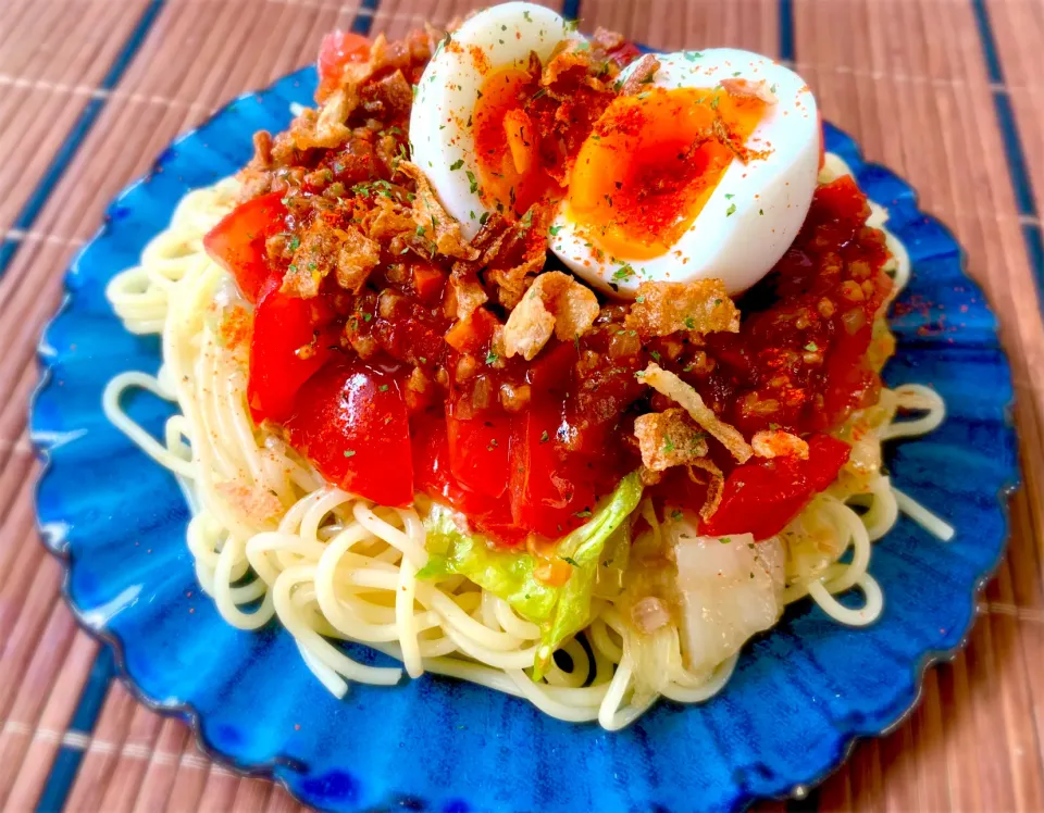 糖質ゼロ麺でタコライスならぬタコ麺🍝|ひろりんさん