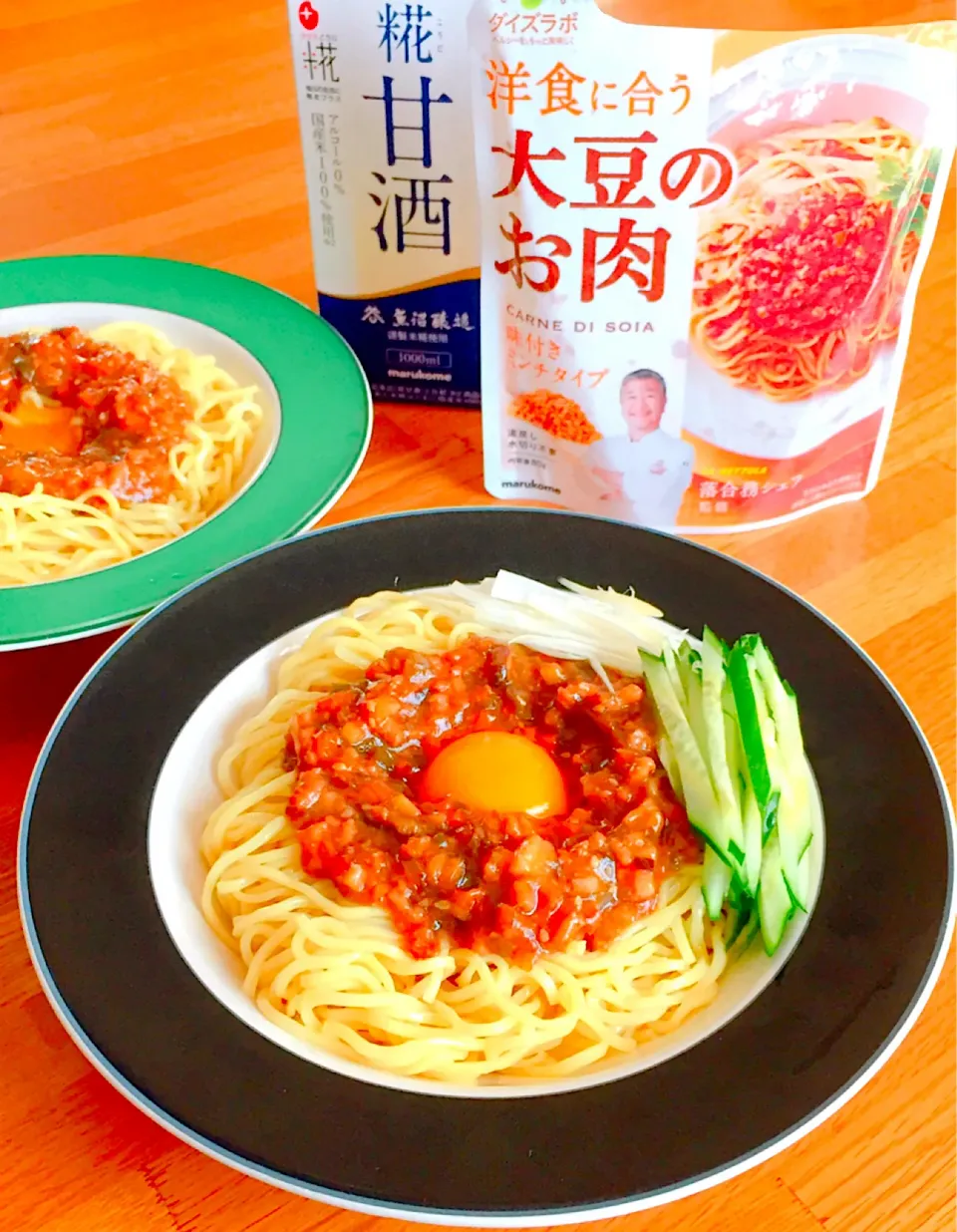 マルコメ商品
糀甘酒と大豆のお肉を使用
ジャージャー麺作りました|akopeko ◡̈⋆さん