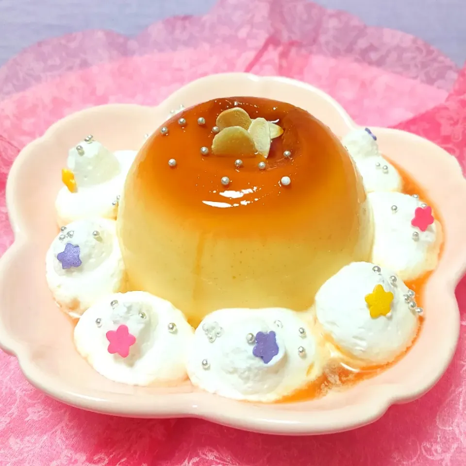 Snapdishの料理写真:ダーリンお得意のレンチン簡単プリン🍮|キャサリンさん