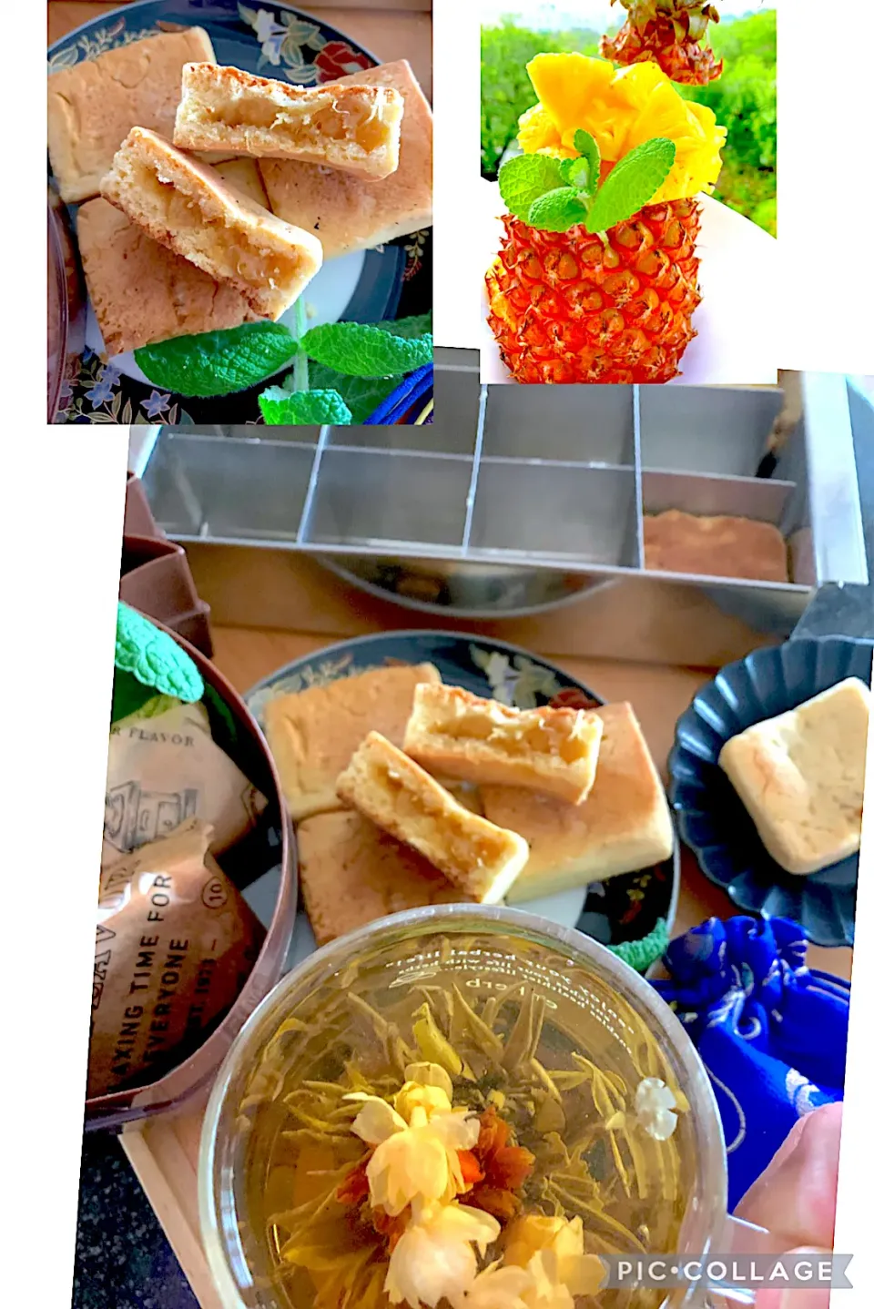 台湾パイナップル🍍ケーキ　ぶきっちょシュトママ作ってみました🍍part２一緒に台湾工芸茶でお茶時間。|シュトママさん