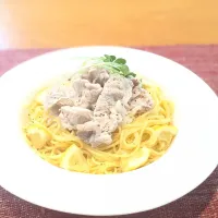 豚しゃぶ肉の冷製塩レモンパスタ|ファルアキさん