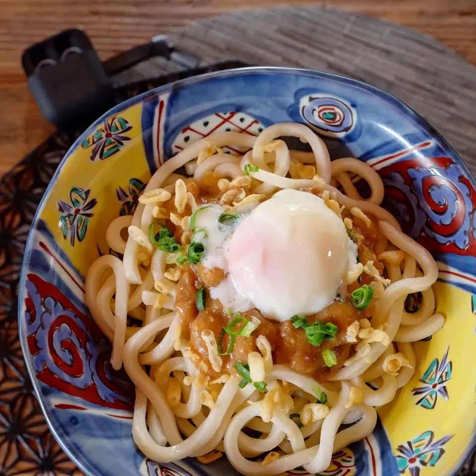 レンチン 大豆のお肉の味噌うどん|萌絵コさん