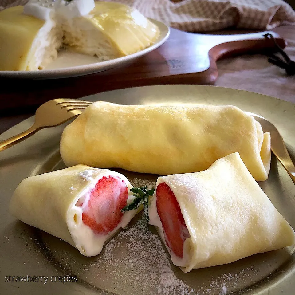 Snapdishの料理写真:なだちいの料理 ミルクレープ　からの苺のクレープ🍓|なだちいさん