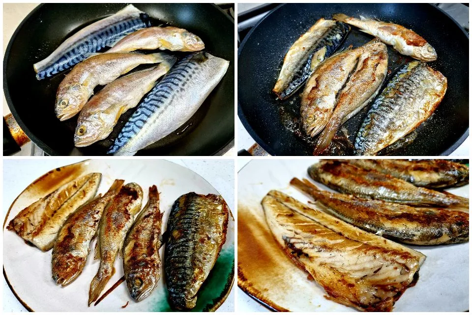 Pan-fried mackerel and yellow croaker|steven z.y.さん