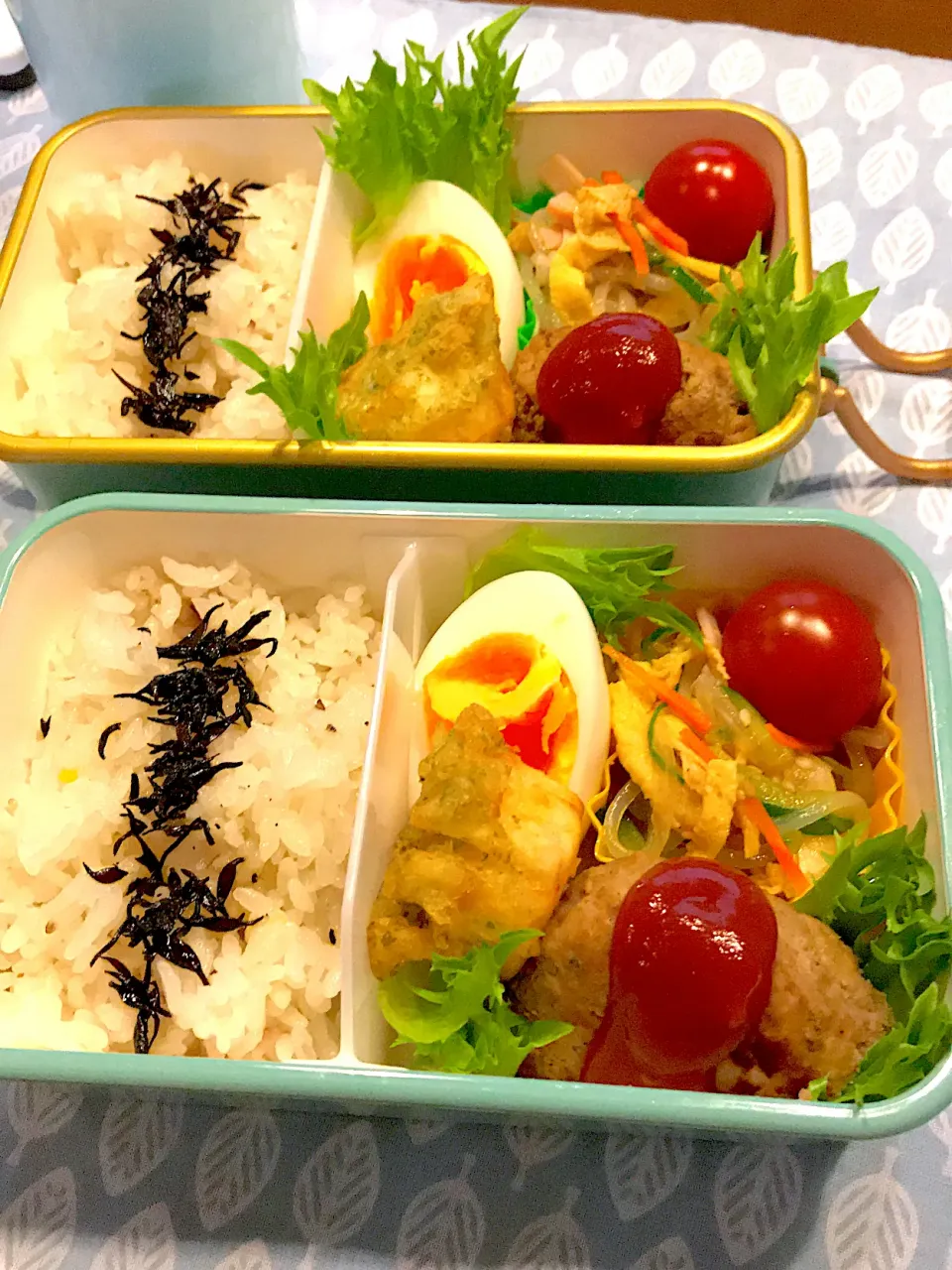 2021.5.17  ＊今日のお弁当＊チーズinハンバーグと春雨の中華サラダ＊|rinrin*mama*さん