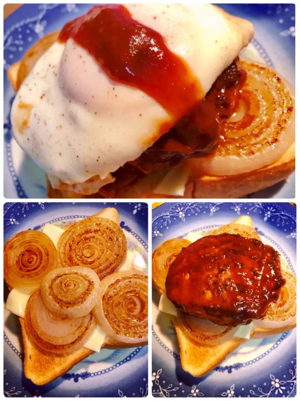 朝ごパンは、食パンバーガー🍔重くて食べ辛くナイフとフォークの出番🍴欲張ると駄目だな。|海斗さん