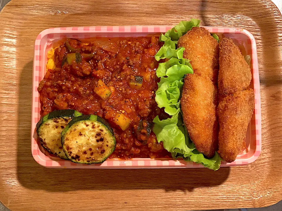 ミートソース丼　白身フライ弁当|あぐりさん