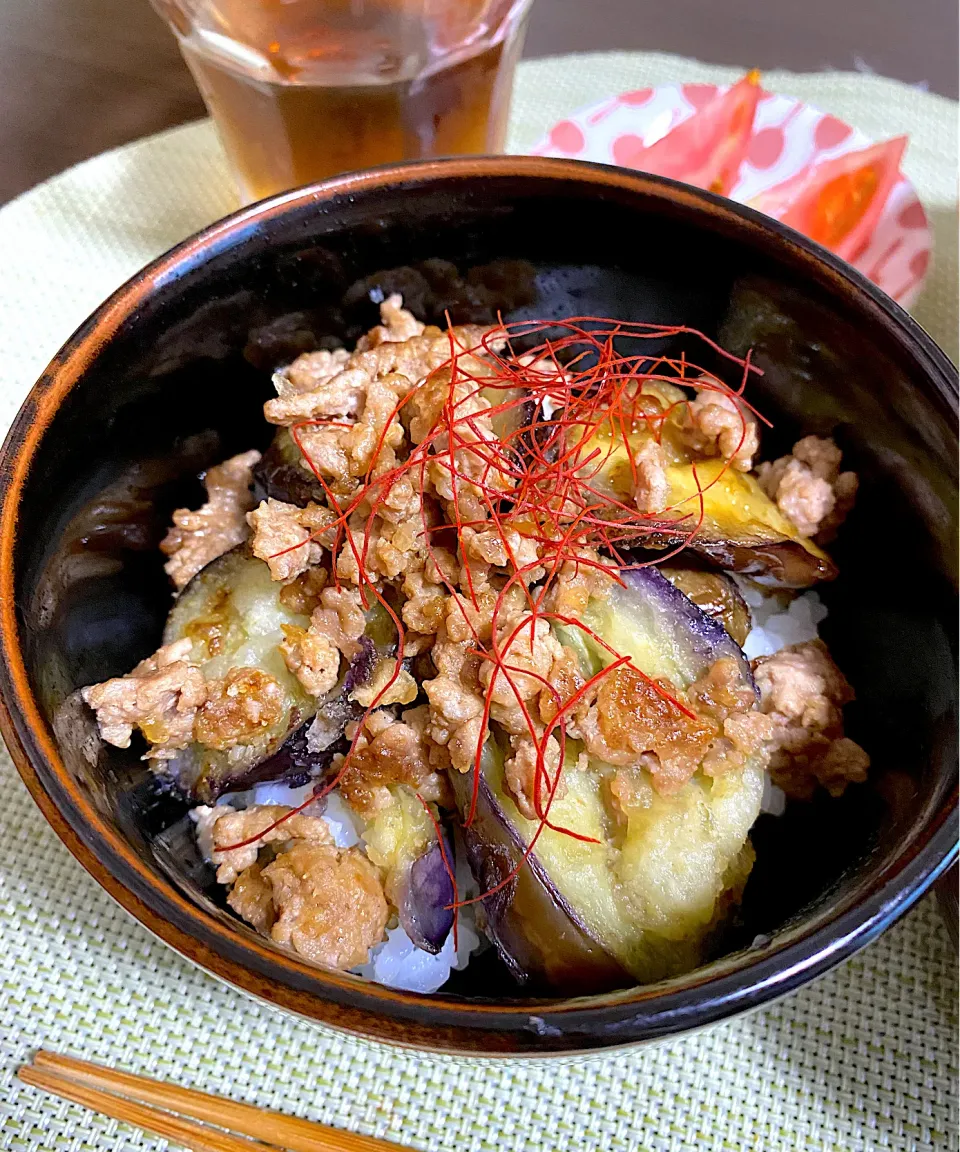 茄子豚甘辛丼|ちぐあささん