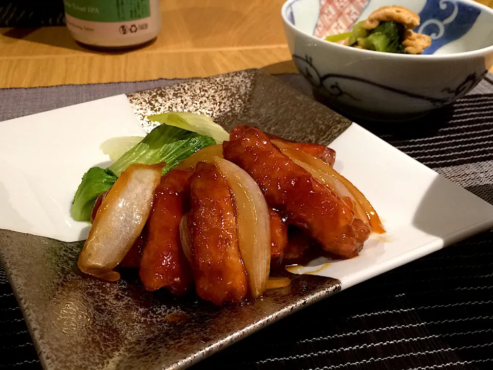 Snapdishの料理写真:豚ヒレ肉の甘酢炒め|Saori.Sさん