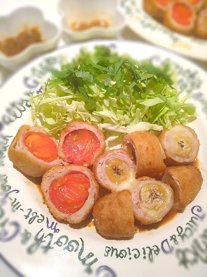 川野頼寿さんの料理 ばななチーズロールカツ🍌|まめころさん