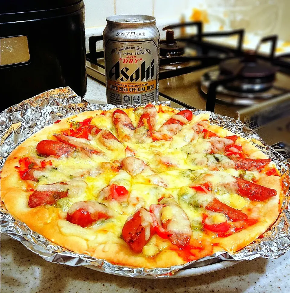 ピザ🍕❤️
#ソーセージ消費
#トマト🍅チーズ🧀追加|GGGさん